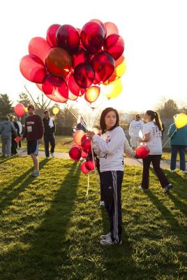 Participants in the 3.2 Mile Run in Remembrance were given balloons to release at the start of the event.