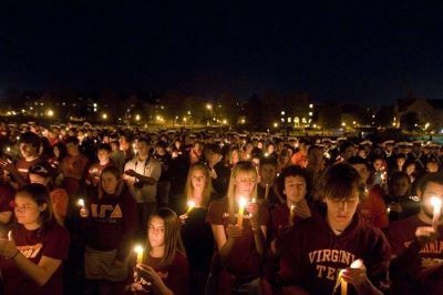 Candlelight vigil on the Drillfield